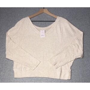Auden Cozy Ribbed Pullover in Oatmeal - Soft Sleepwear Top- Women's Size L